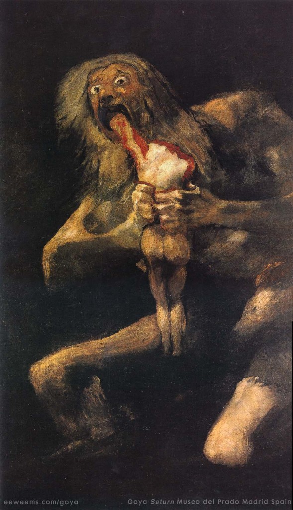 goya-1 Satan Devouring His Children, Goya, 1824