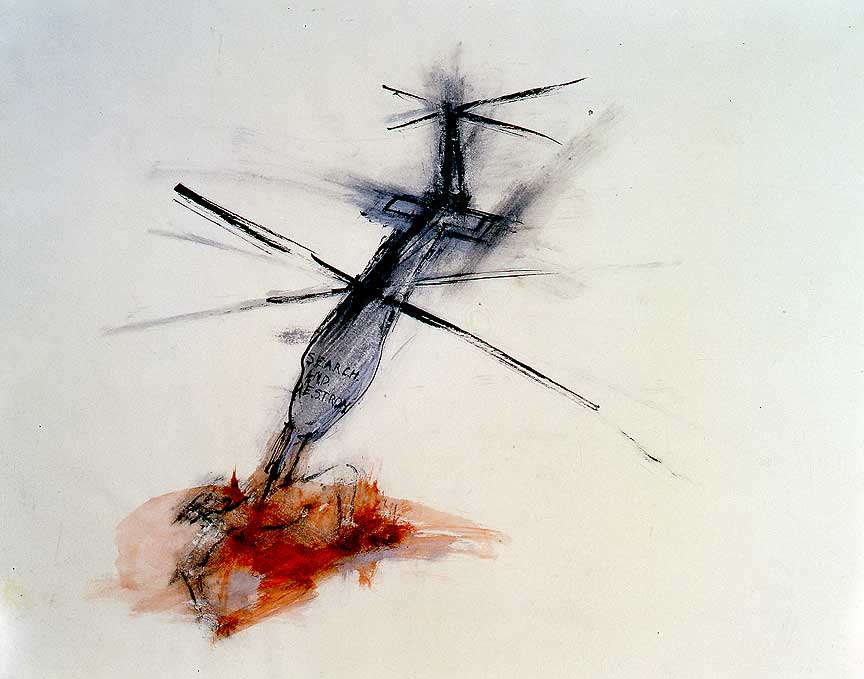 Spero, The War Series 1966-70, gouache, ink, collage