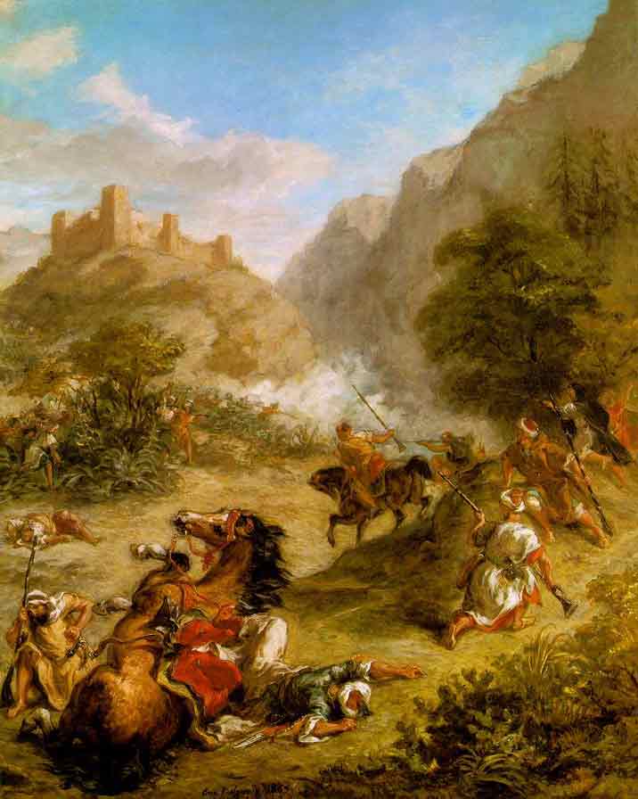 Delacroix. Fight Between Arabs in the Mountains aka The Tax Collection ;1863