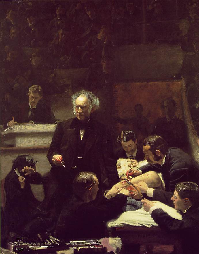''The Gross Clinic'' The central figure of Dr. Samuel David Gross, and especially the powerful head, is more than an accurate portrait; it has become a symbol of the scientific intellect.
