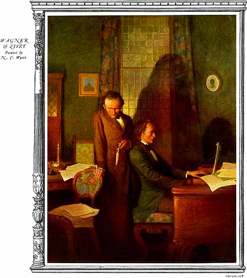 Liszt and Wagenr. N.C. Wyeth ( 1882-1945 )
