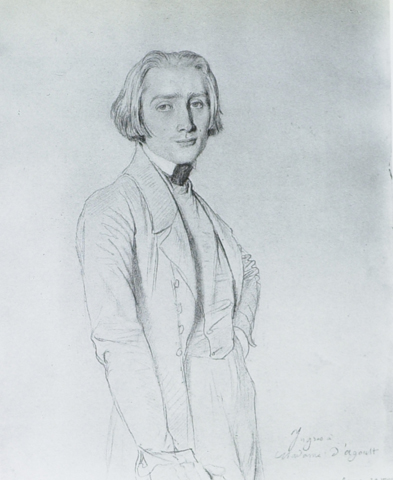 A debonair young aesthete. Liszt posed in 1839 for this sketch by Ingres