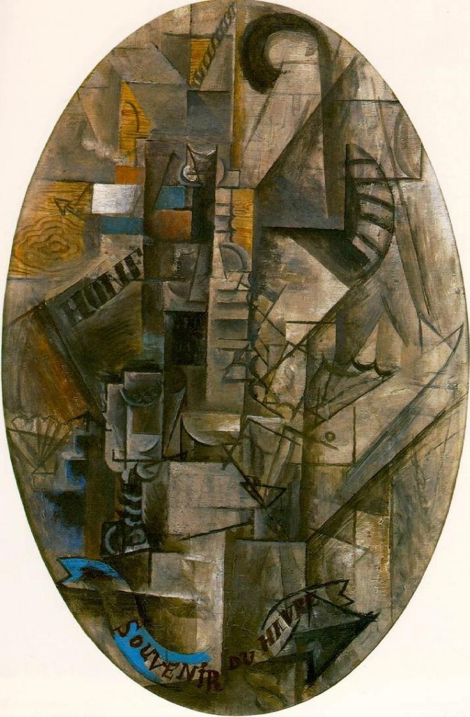 Picasso. Souvenir de Havre. 1912. By 1912, Picasso's analytical phase of an aesthetic revolution was complete. The refinement and the often unconscious absorption of cubism's principles have occupied artists ever since. 