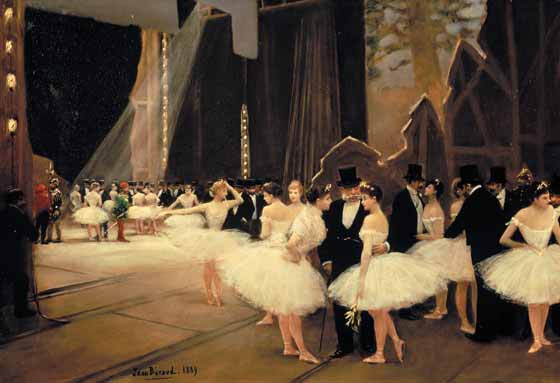 ''Béraud's work was greeted with great enthusiasm and he was welcomed into Parisian society receiving many commissions for portraits from famous figures such as the Prince d'Orleans and Prince Troubetskoy. He attended many of the evening soirees arranged by the popular hostesses of the time and frequently depicted these scenes in his paintings.''
