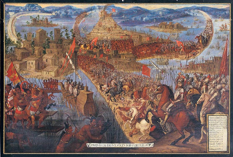 ''Unknown artists. "The Conquest of Tenochtitlán," from the Conquest of México series''