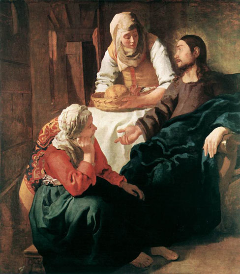 Jan Vermeer. Christ in the House of Martha and Mary