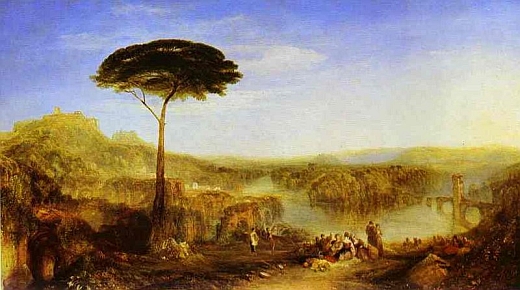 Turner. Childe Harold's Pilgrimage. ''Why then should Lord Byron force the comparison between the modern and the ancient hero? It is because the slaves of power mind the cause they have to serve, because their own interest is concerned; but the friends of liberty always sacrifice their cause, which is only the cause of humanity, to their own spleen, vanity, and self-opinion. The league between tyrants and slaves is a chain of adamant; the bond between poets and the people is a rope of sand. Is this a truth, or is it not? If it is not, let Lord Byron write no more on this subject, which is beyond his height and his depth. Let him not trample on the mighty or the fallen!'' ( William Hazlitt)t 