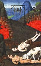 Thieves in Hell (Le Trésor de Sapience, Chantilly, Musée Condé – 15th century) 