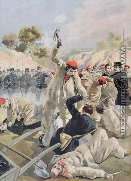 A Revolt of French Anarchists in Guyana, illustration from Le Petit Journal, 16th December 1894
