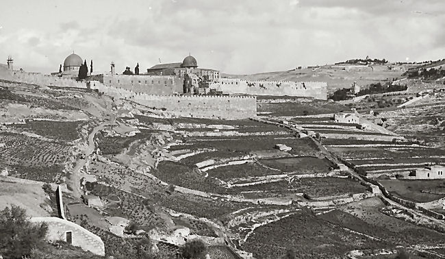 ---View from Southwest, ca. 1915 Photo from the Jerusalem volume of the American Colony and Eric Matson Collection/Library of Congress, Prints & Photographs Division, LC-DIG-matpc-05424.---click image for source...