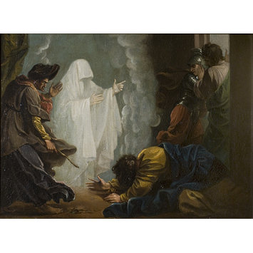---Saul and the Witch of Endor     Object:     Oil painting     Date:     late 18th century (painted)     Artist/Maker:     Benjamin West, born 1738 - died 1820 (after, painter (artist))     Materials and Techniques:     Oil on canvas---click image for source...