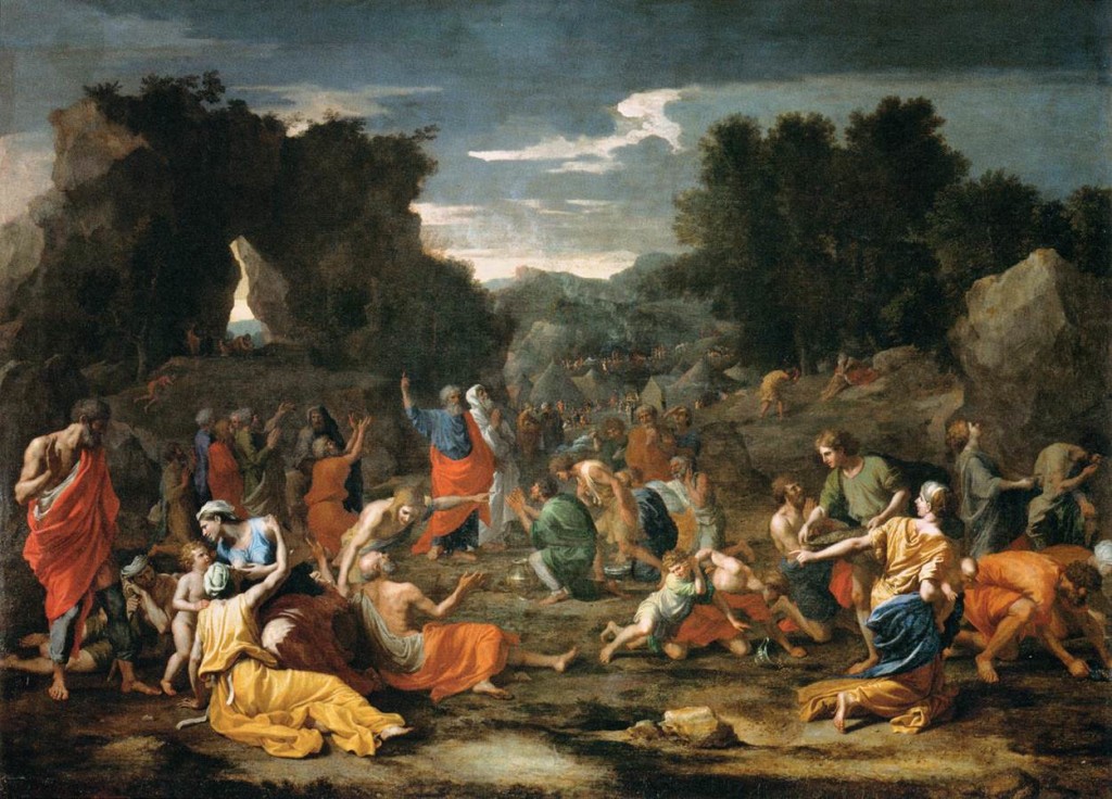 ---Artist  Nicolas Poussin (1594–1665) Link back to Creator infobox template wikidata:Q41554 TitleThe Jews Gathering the Manna in the Desert Datebetween 1637 and 1639---WIKI